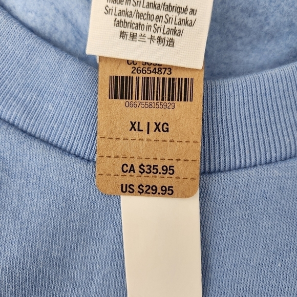 PINK Victoria's Secret FLEECE SHORT-SLEEVE CREWNECK SWEATSHIRT. Size XL. New. - Picture 10 of 10